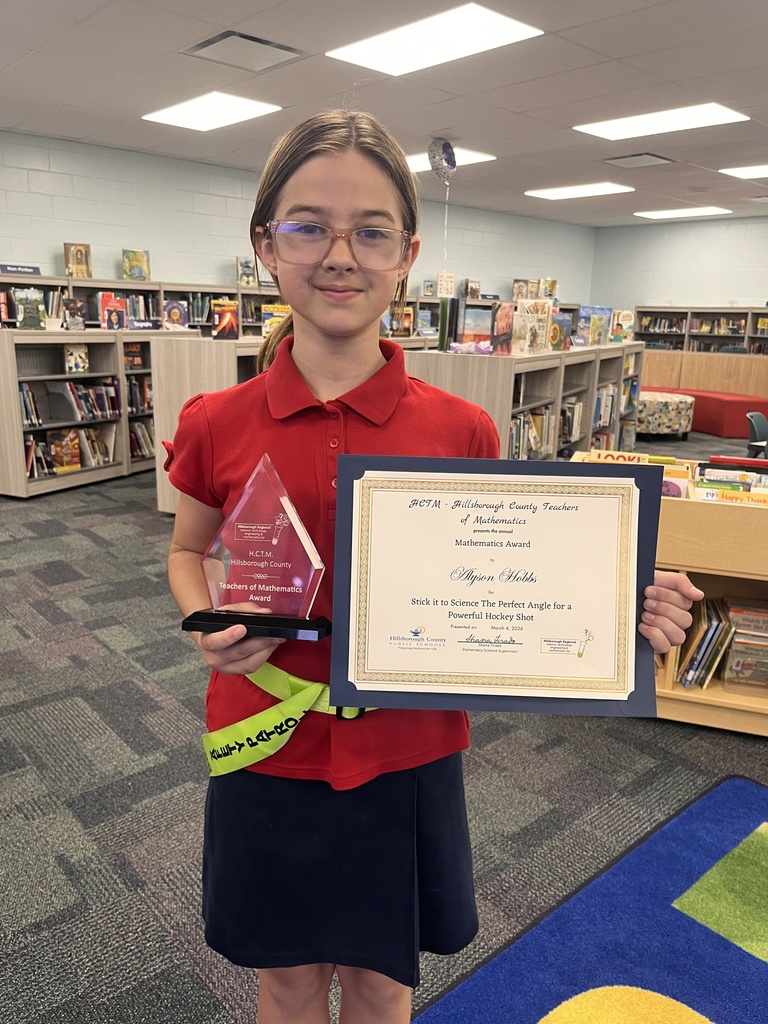 Student with a math award