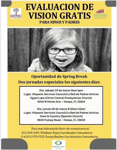 Evaluacion de Vision Gratis Para Niños Y Padres