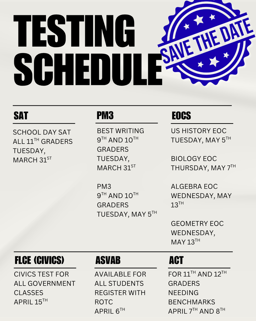 general testing schedule