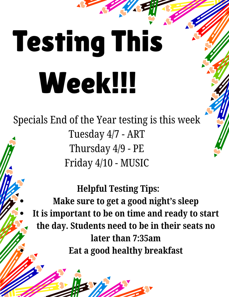 Specials testing this week
