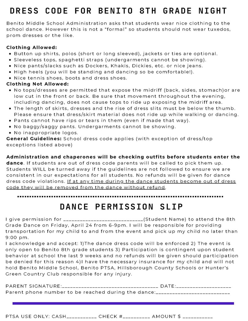 Poster with lights and dress code