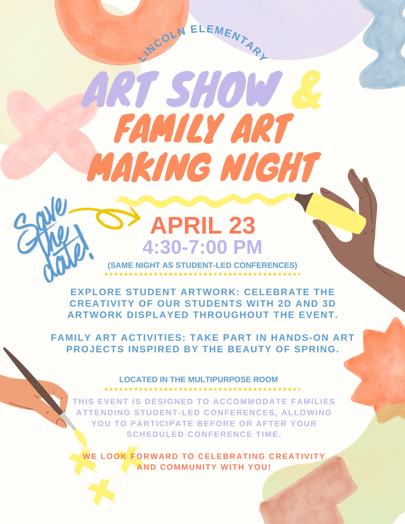 Art Show during student-led conference flyer