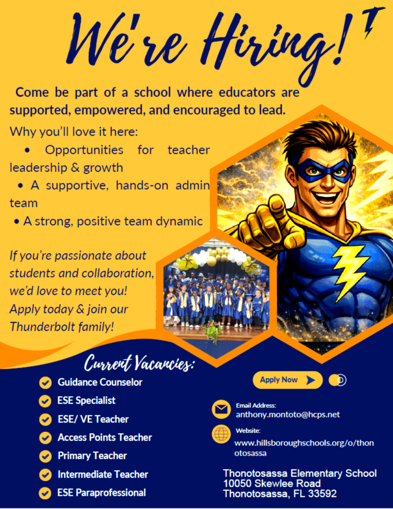 We're Hiring blue and yellow Flyer