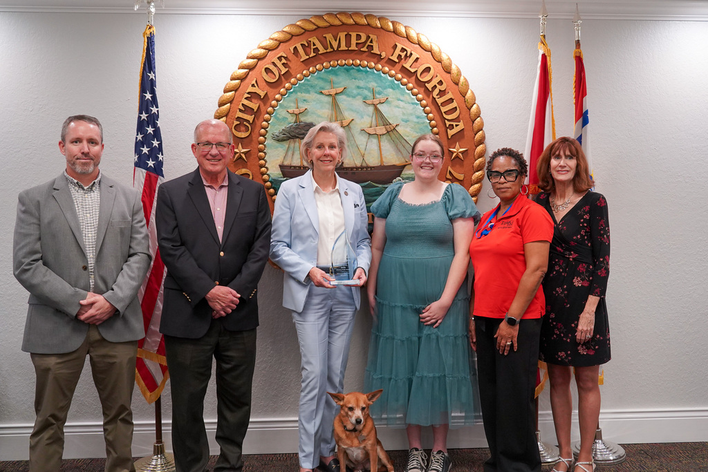 Megan Richards from Wharton High School with Tampa Mayor Jane Castor