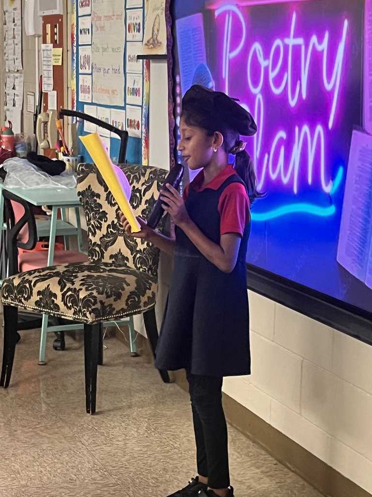 Student reading poetry