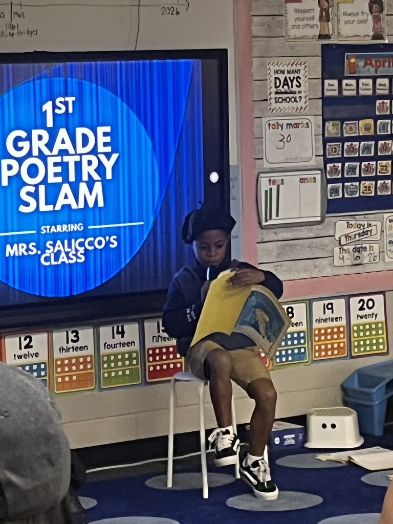 Student reading poetry