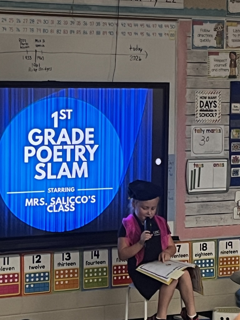 Student reading poetry