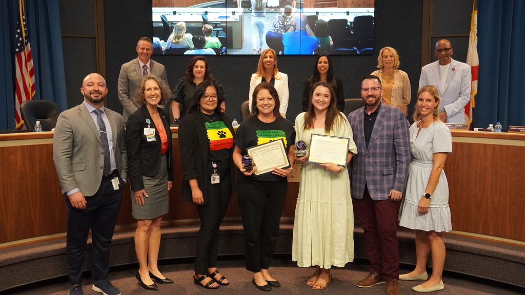 School Board Recognition Meeting award recipients
