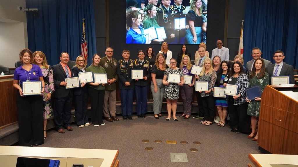 School Board Recognition Meeting award recipients