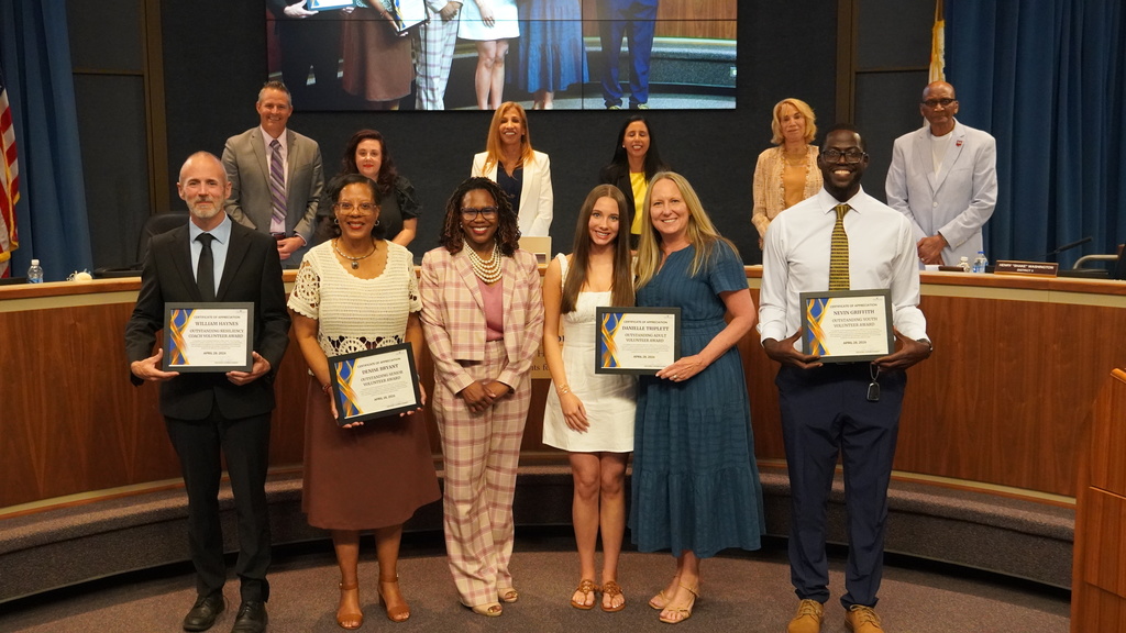 School Board Recognition Meeting award recipients