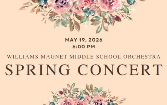 peach color background; pink flowers with green leaves