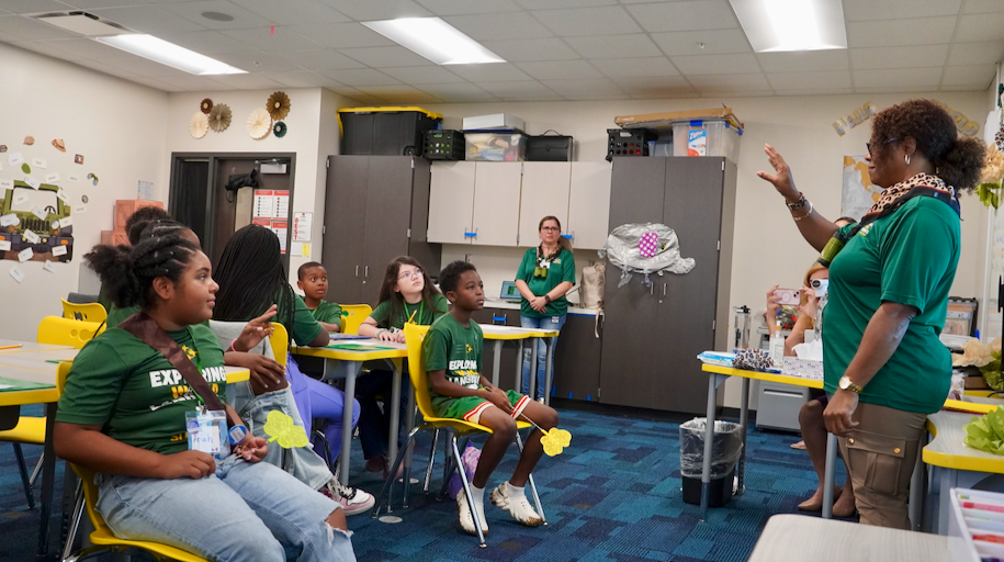 Students and Teacher at World Languages Summer Camp