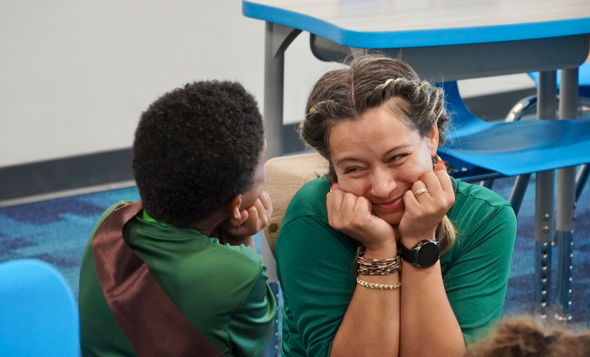 Student and Teacher at World Languages Summer Camp