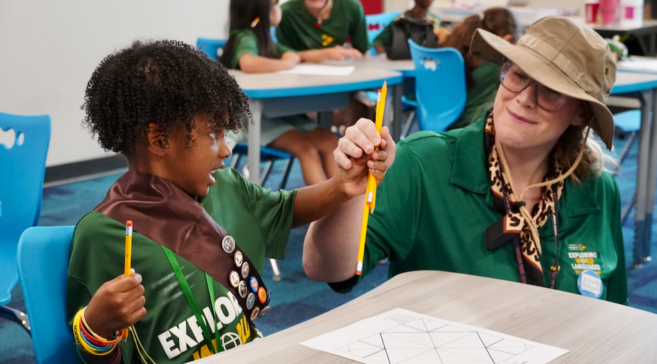 Student and Teacher at World Languages Summer Camp