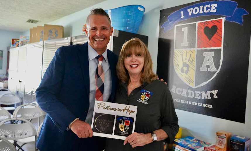 Superintendent and  1Voice Foundation Executive Director at ceremony