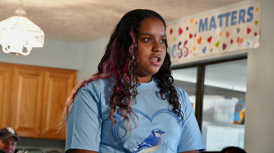 Student speaking at 1Voice ceremony