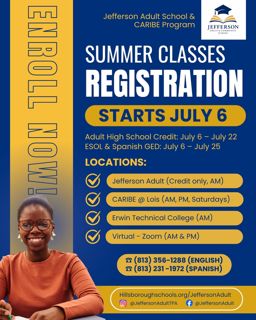 registration flyer for summer classes