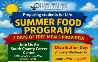 Summer Food Program 7 days of free meals provided