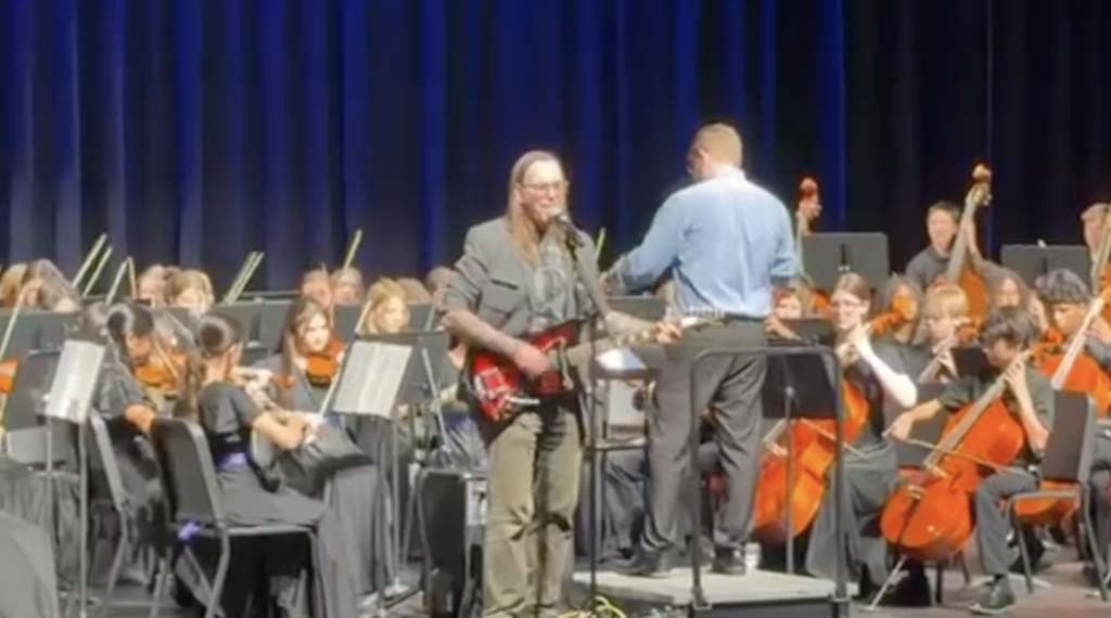 Principal Gerding performs with the Randall Middle School orchestra!