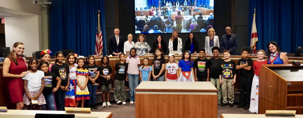 Reddick Elementary School Dual Language Students at HCPS Board Meeting