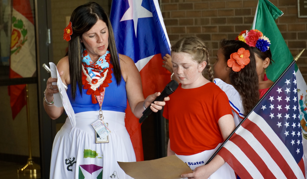 Reddick Elementary School Dual Language students performing  at HCPS Board Meeting