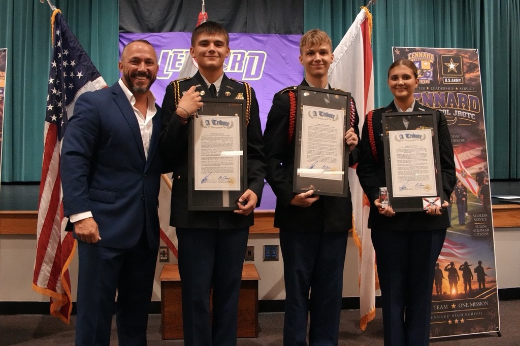 Lennard JROTC Students Recognized for Quick Lifesaving Actions