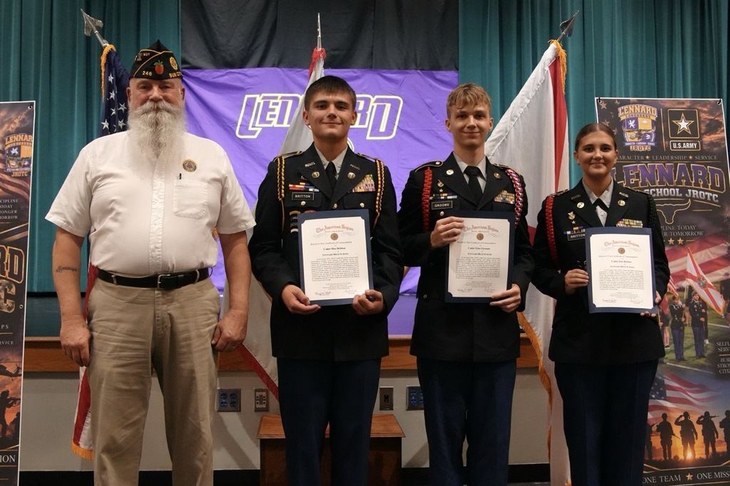 Lennard JROTC Students Recognized for Quick Lifesaving Actions