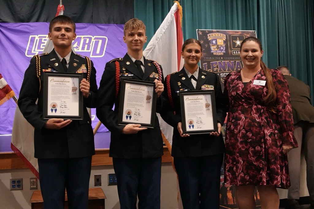 Lennard JROTC Students Recognized for Quick Lifesaving Actions