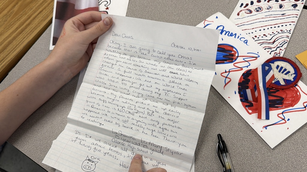 Alonso students opened and read letters written by former students right after the tragedies on 9-11 took place. 