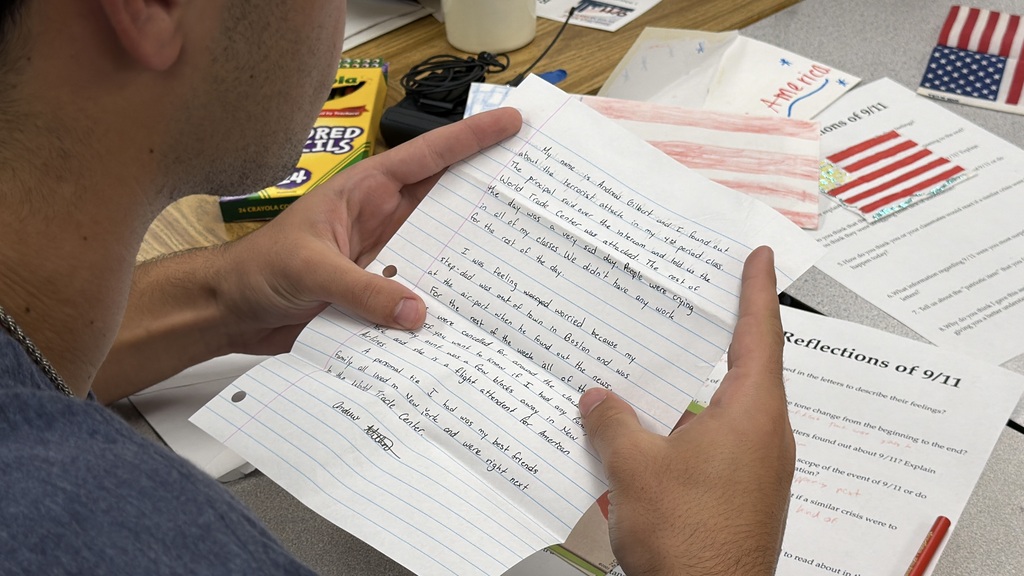 Alonso students opened and read letters written by former students right after the tragedies on 9-11 took place. 