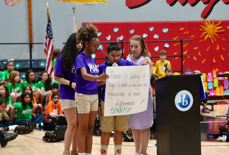 Students at International Day of Peace Celebration