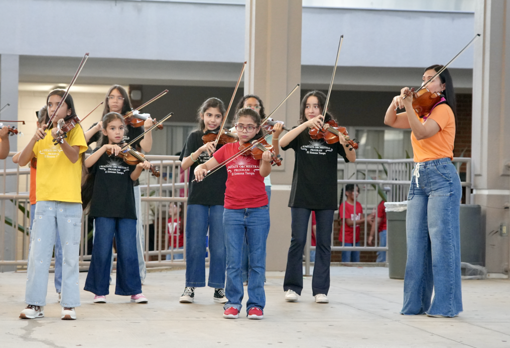 Students performing at Hispanic Heritage Month Celebration