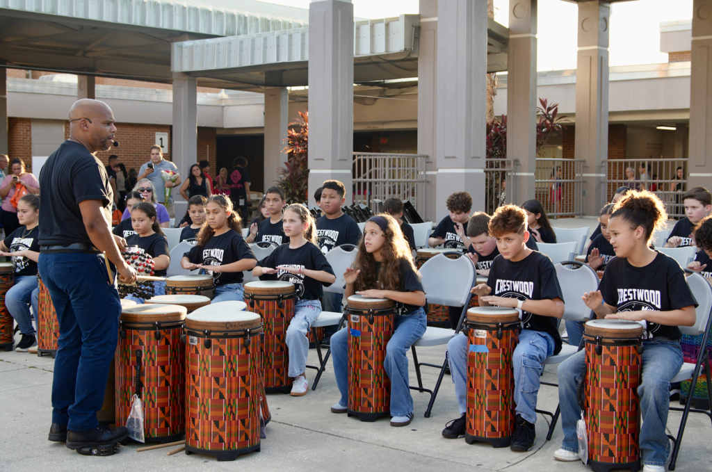 Students performing at Hispanic Heritage Month Celebration