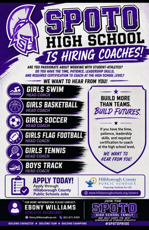 Spoto High School Is Hiring Coaches Flyer