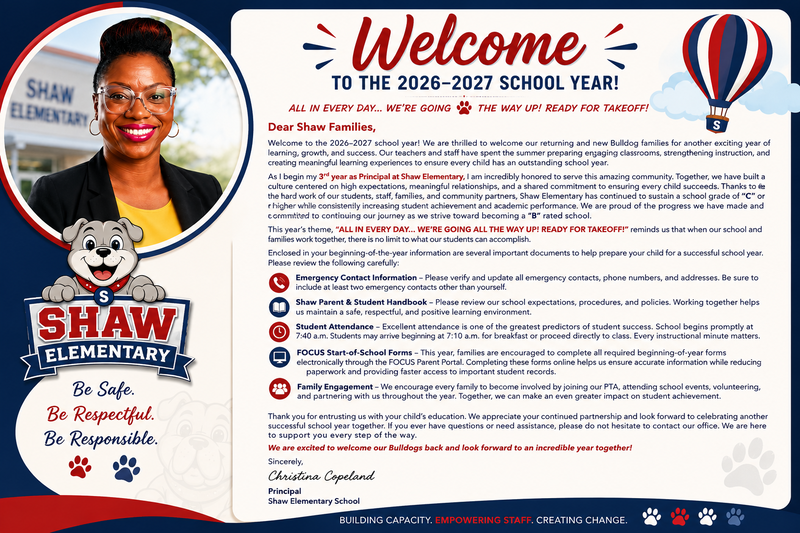 Principal Welcome Back 26-27