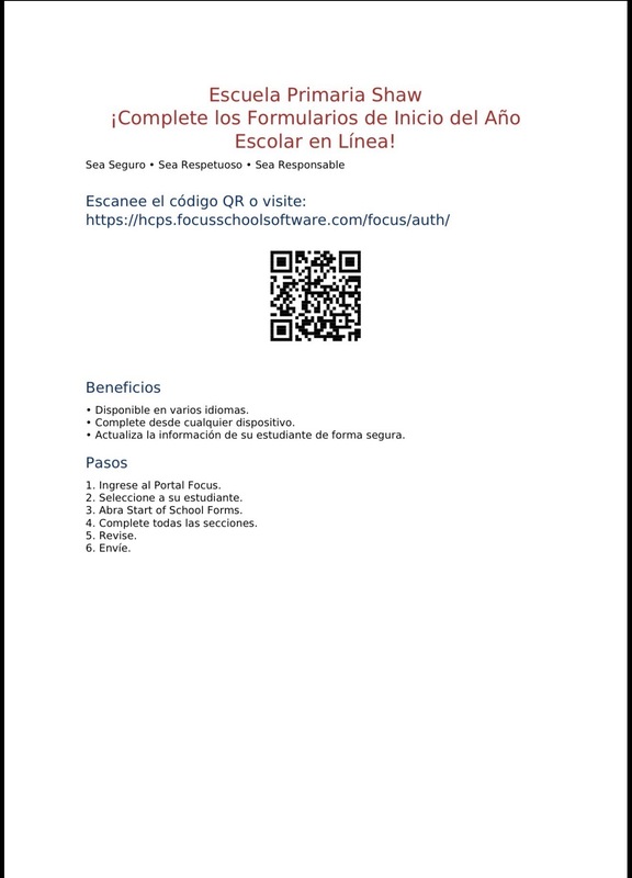 QR Shaw Start Forms Spanish