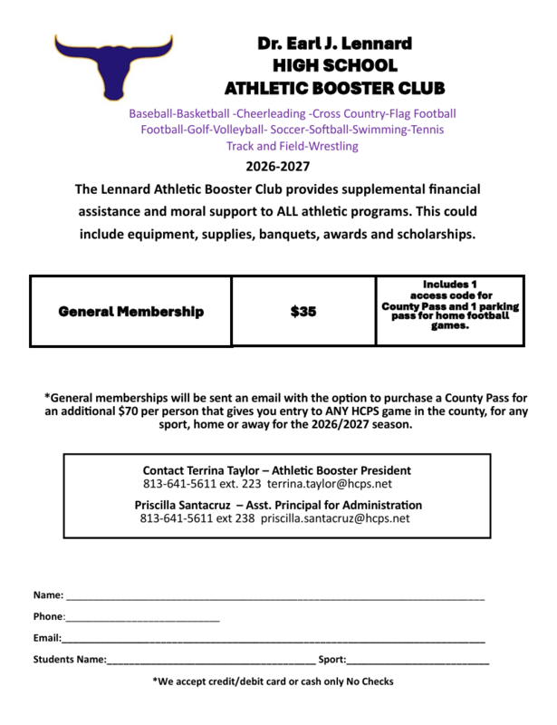 LHS Athletic Booster Club Information - full text in message