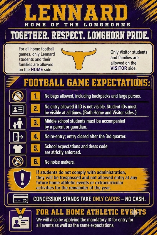 Home Athletic Event Expectations included in the text above. 
