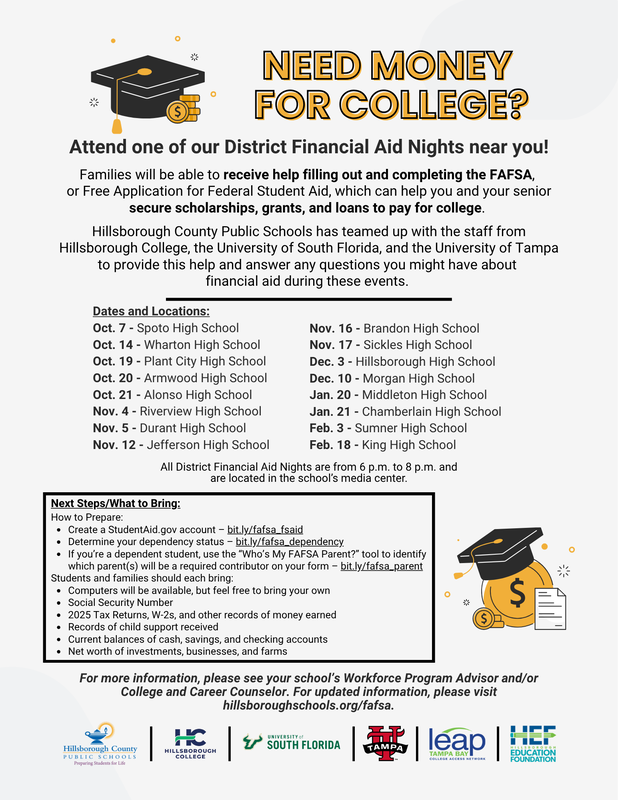 District Financial Aid Nights Flyer