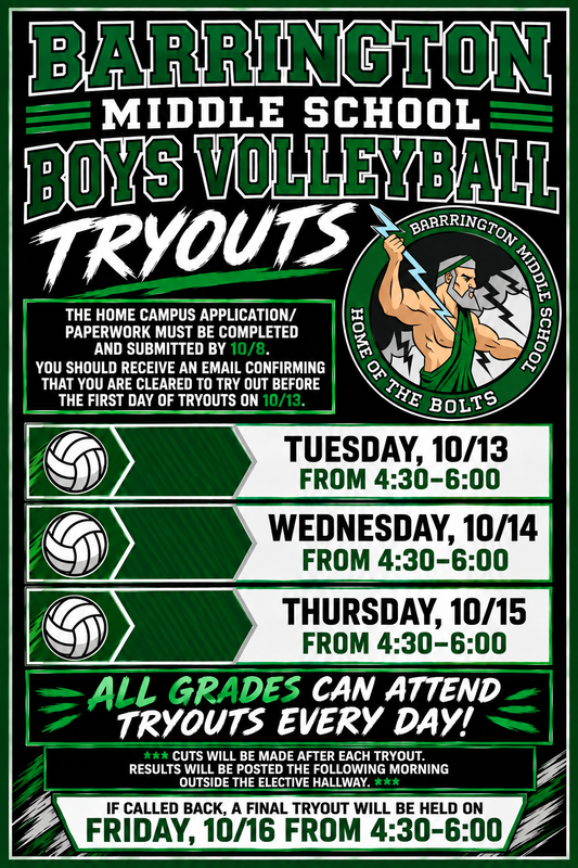 Boys Volleyball Tryout Schedule