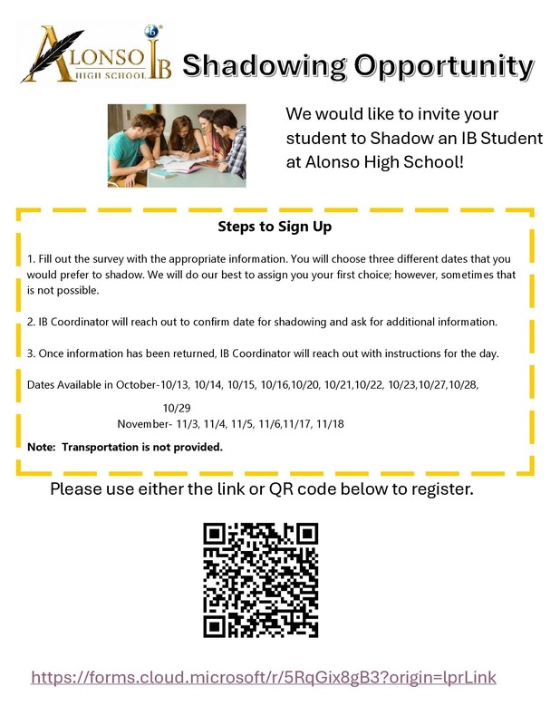 image of the IB Shadowing Opportunity flyer