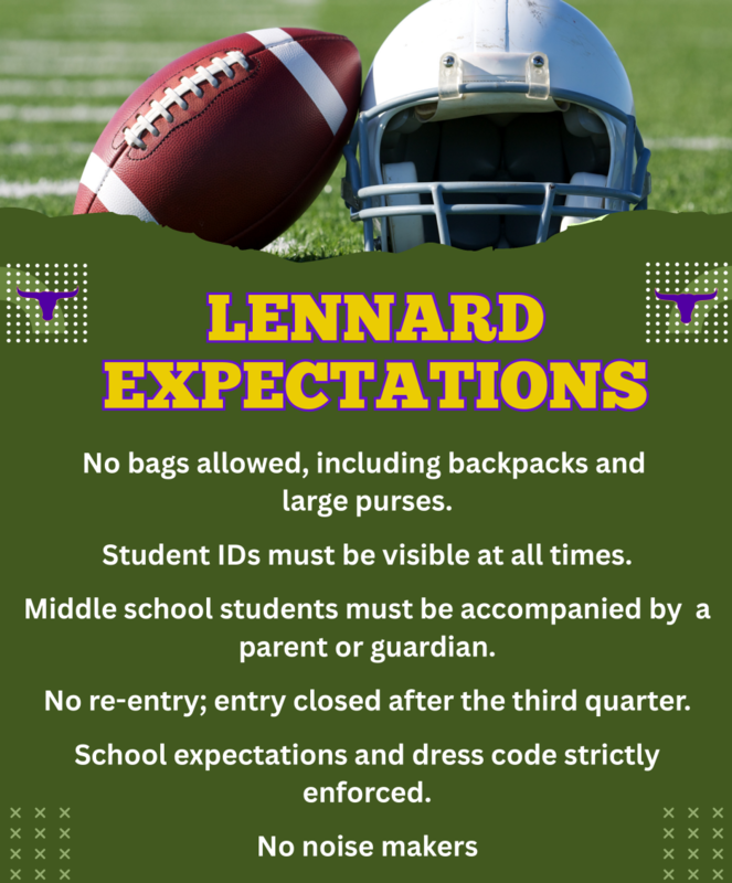 Please review the text below for our expectations for the football game!