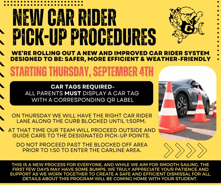 New car rider procedures 