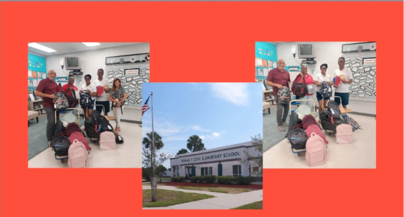 personnel with their donation of school supplies