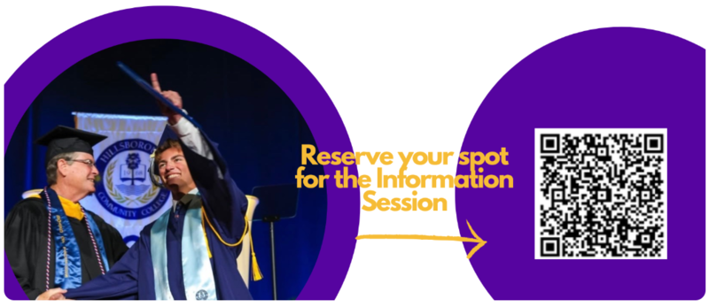 Use the QR code to pre - register for the information session