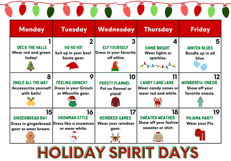 Holiday Spirit Days