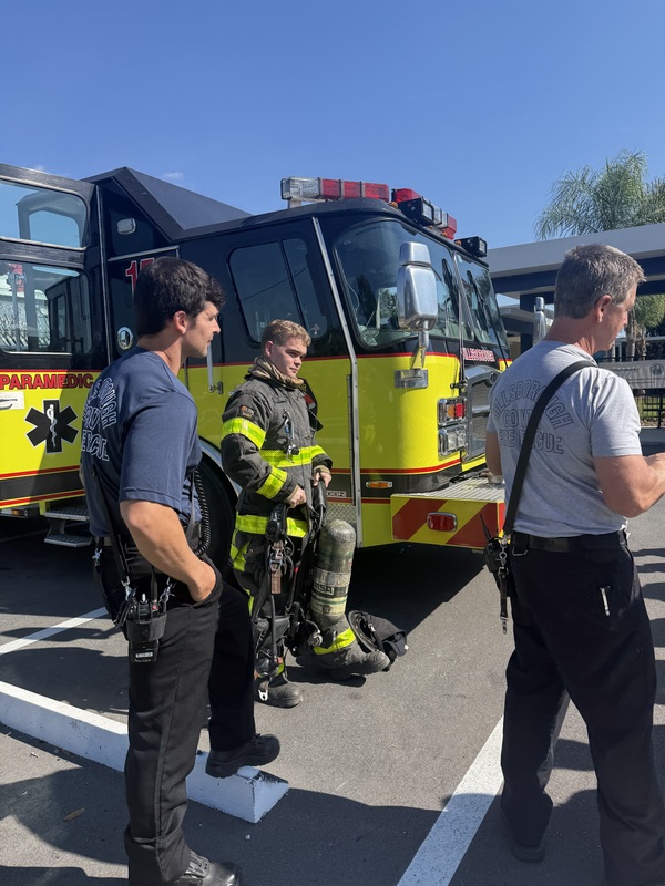 Hillsborough County Fire and Rescue and  Dowdell Middle School Students