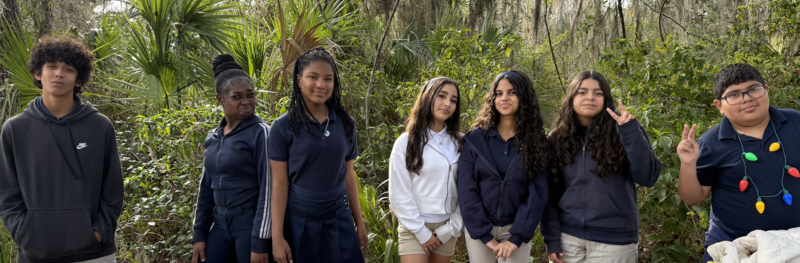students on gopher tortoise field trip