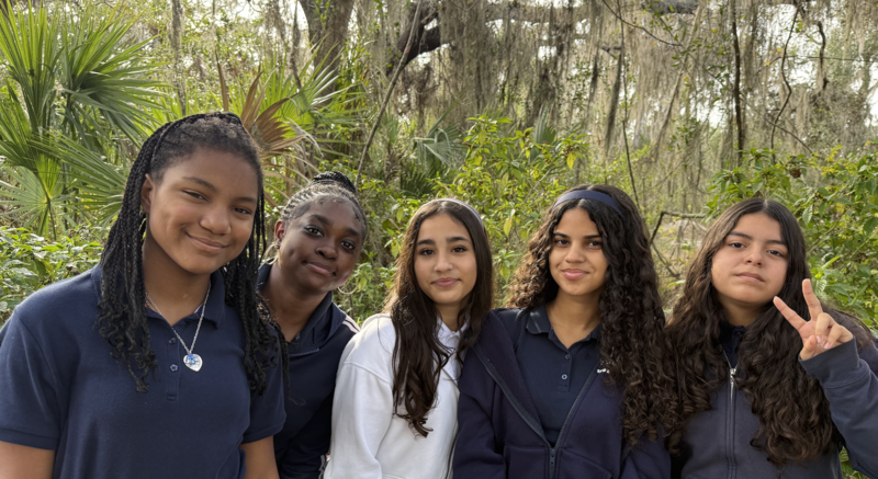 students on gopher tortoise field trip
