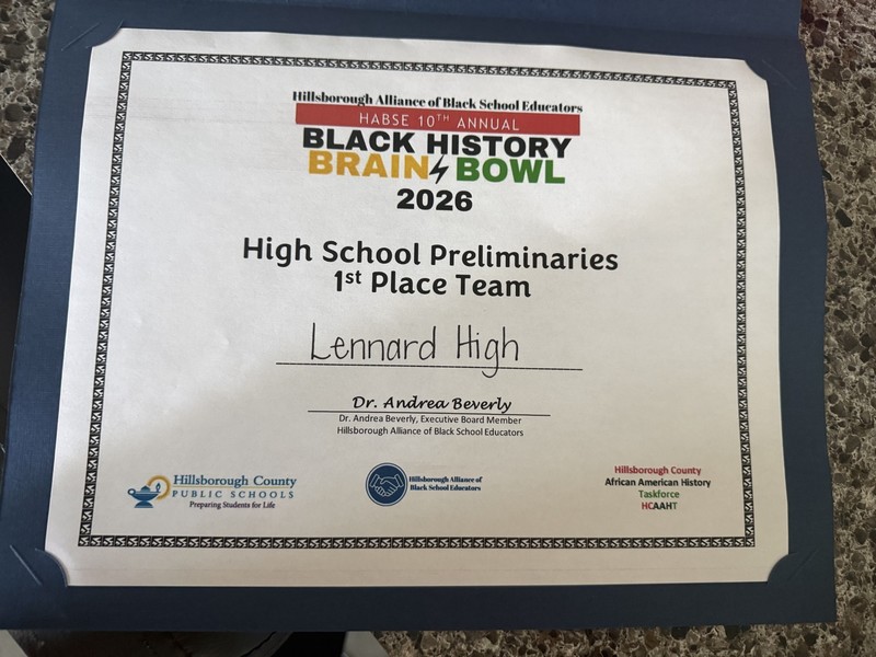1st place at the HABSE 10th Annual Black History Brain Bowl 2026!